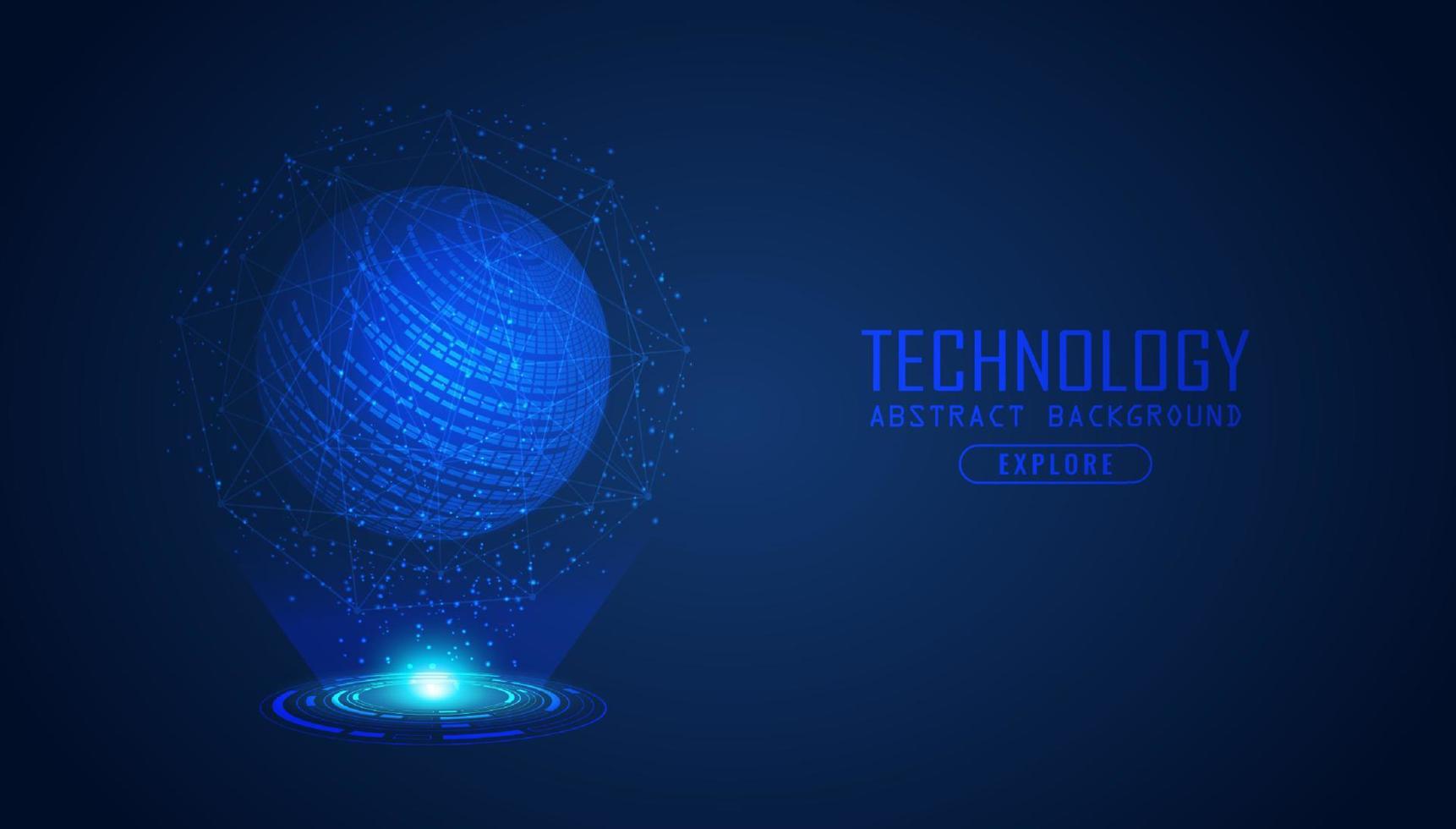 modern holografische wereldbol Aan technologie achtergrond vector