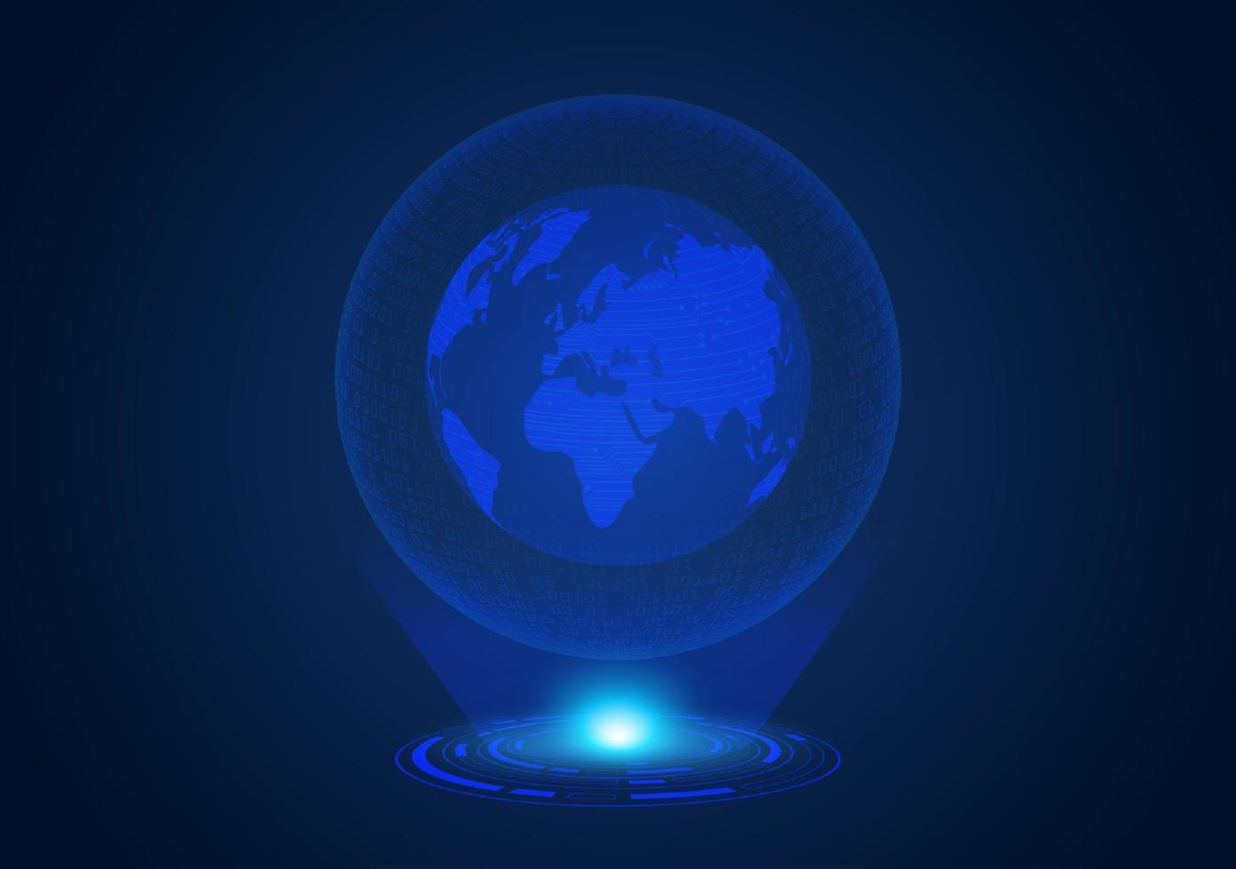 blauw modern holografische wereldbol vector