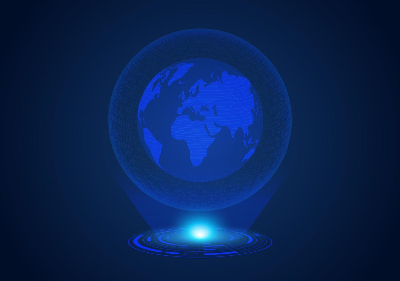 blauw modern holografische wereldbol vector