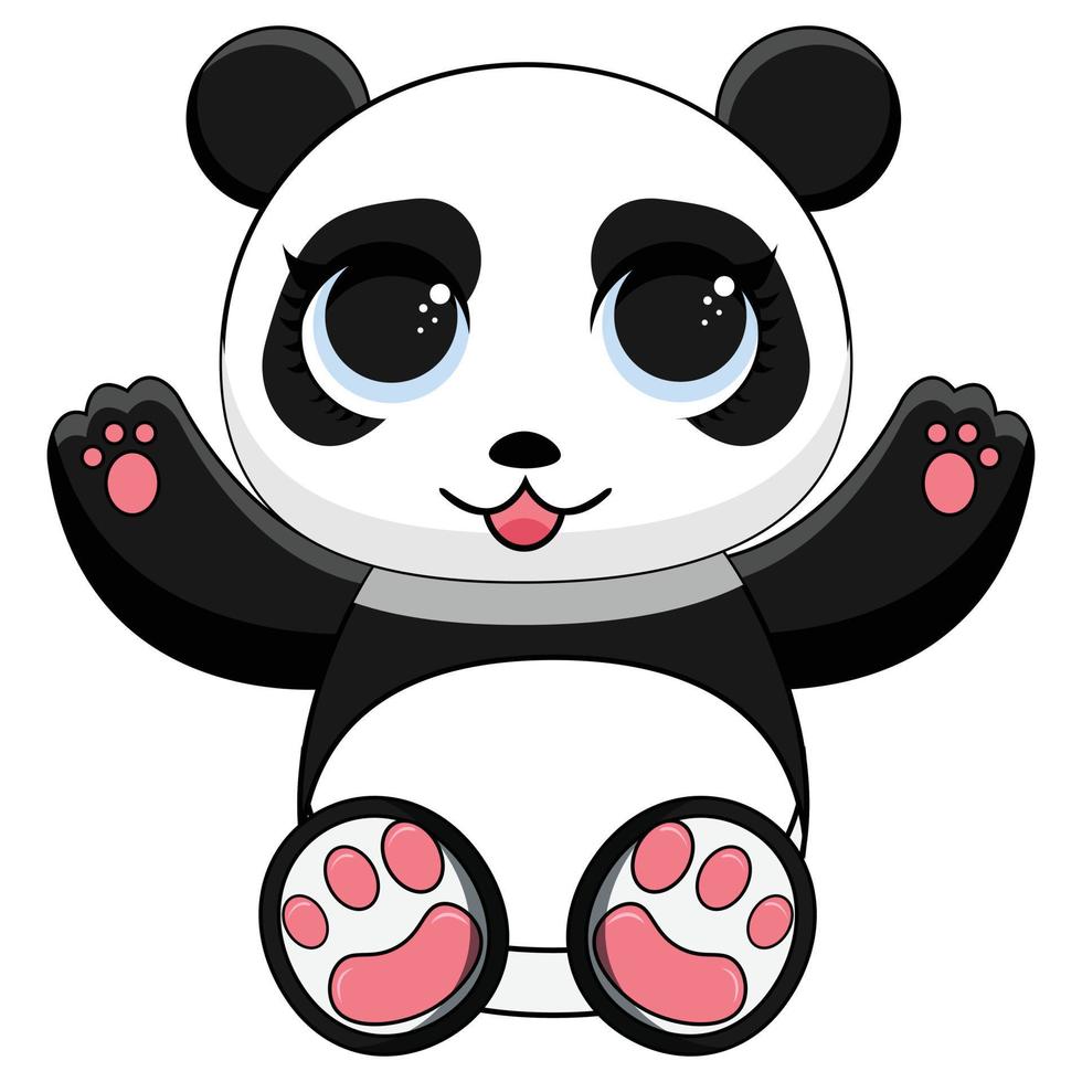 schattig baby panda beer Aan een wit achtergrond. vector illustratie.