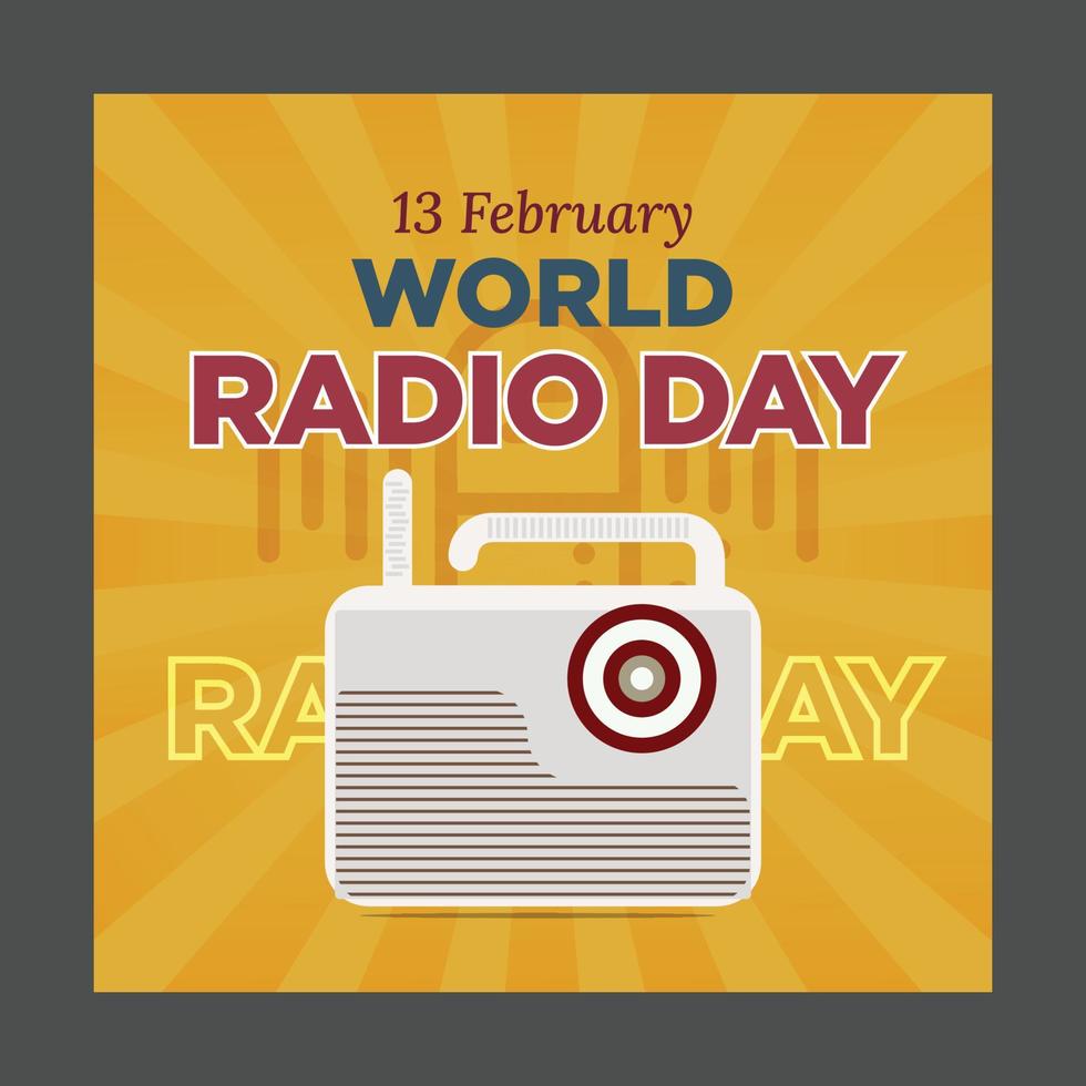 wereld radio dag . wereld radio dag banners . sociaal media post .vrij wereld radio dag banners . vector