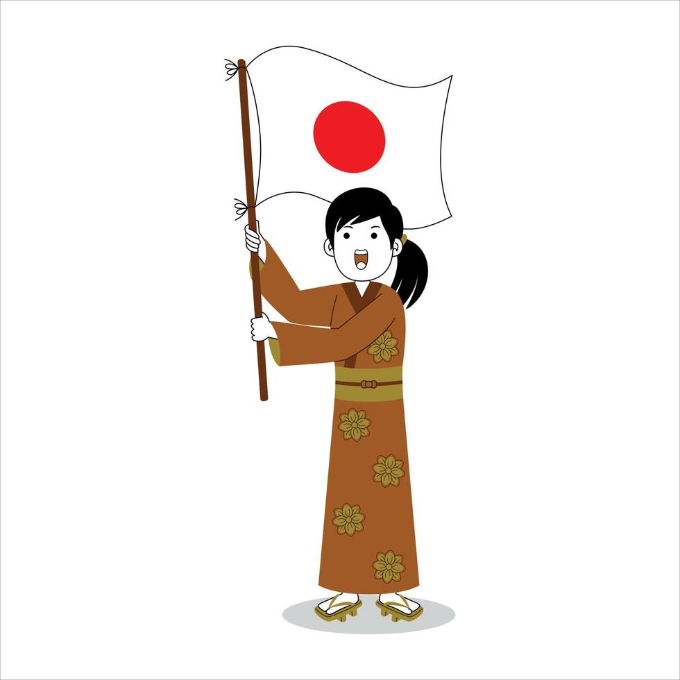 vrouw vieren Japan onafhankelijkheid dag vector