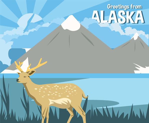 Alaska herten briefkaart Vector