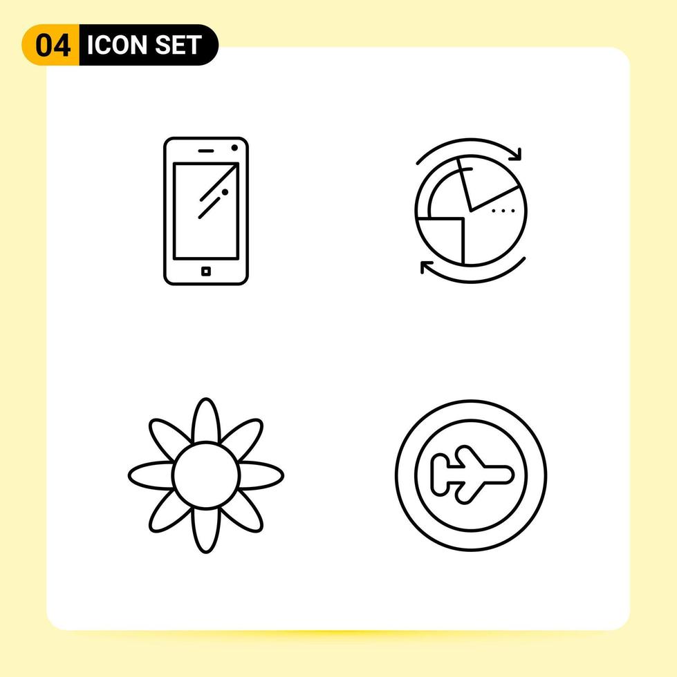 4 creatief pictogrammen voor modern website ontwerp en snel reagerend mobiel apps 4 schets symbolen tekens Aan wit achtergrond 4 icoon pak creatief zwart icoon vector achtergrond