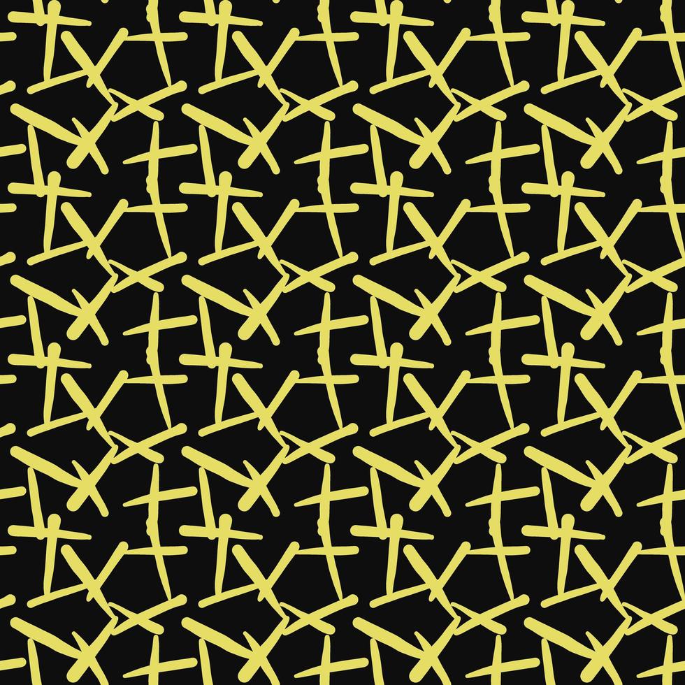 vector naadloze patroon, textuur achtergrond. hand getrokken, gele, zwarte kleuren.