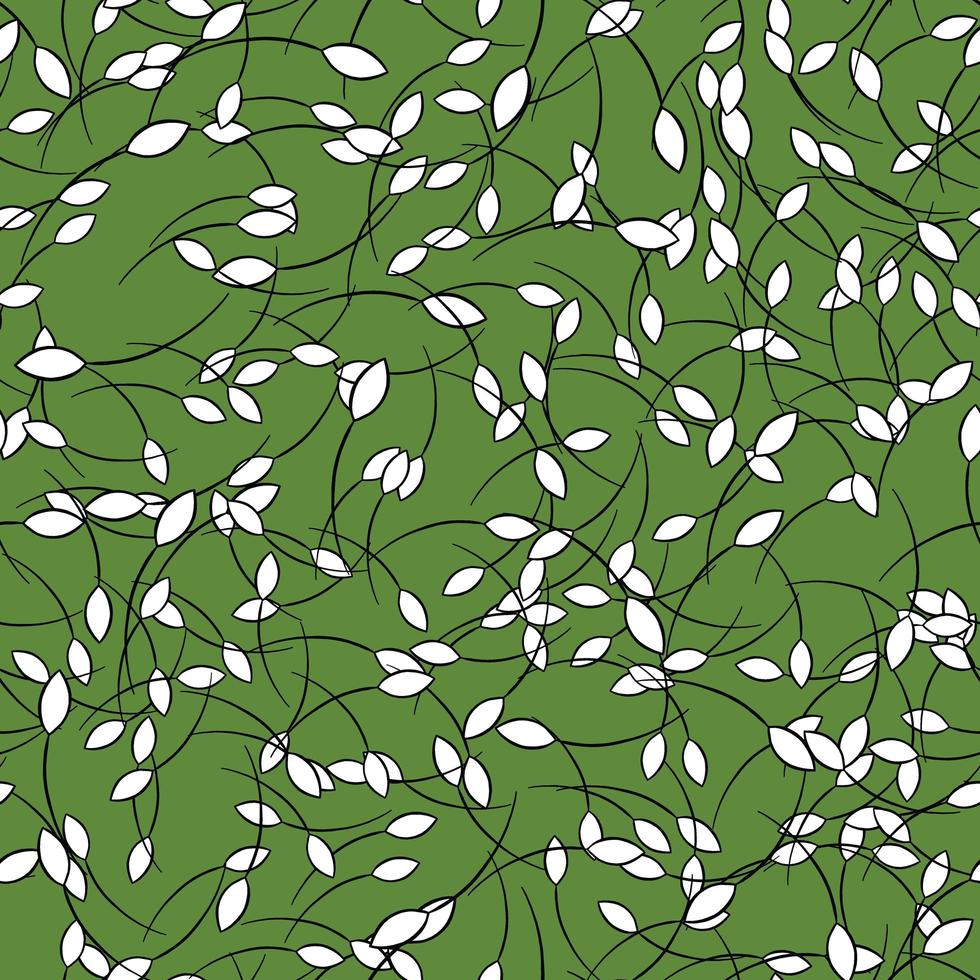 vector naadloze structuurpatroon als achtergrond. hand getrokken, groene, witte, zwarte kleuren.