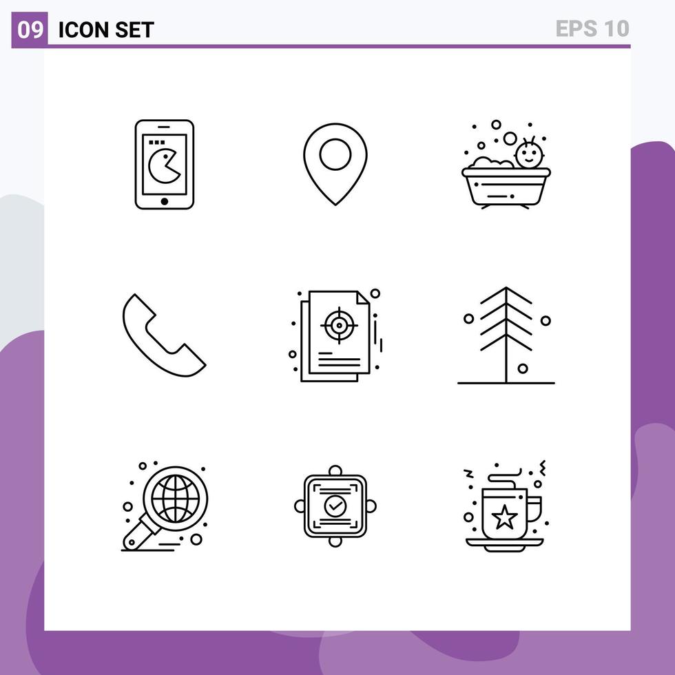 9 thematisch vector contouren en bewerkbare symbolen van beheer tabel bad mobiel telefoon bewerkbare vector ontwerp elementen
