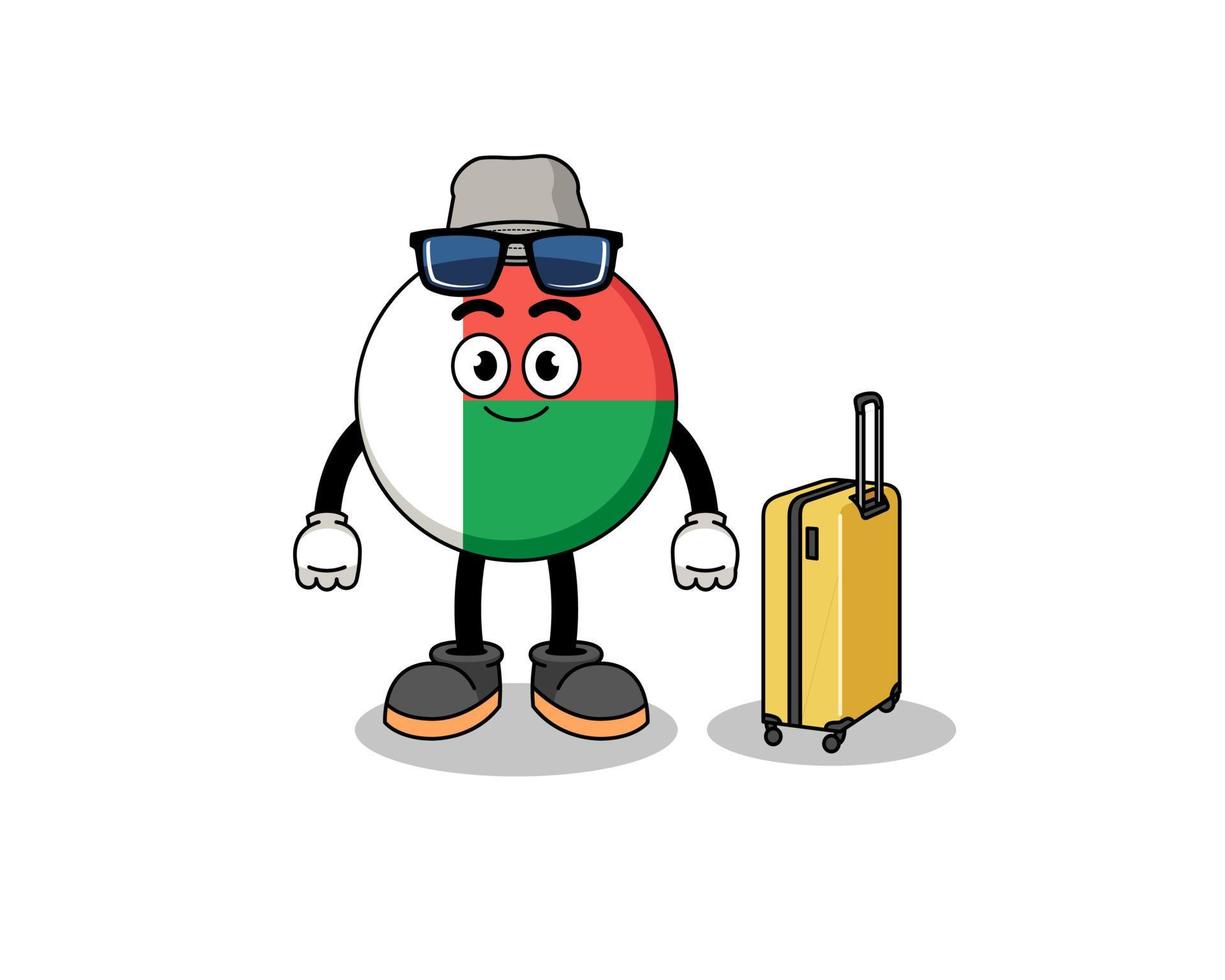 Madagascar vlag mascotte aan het doen vakantie vector