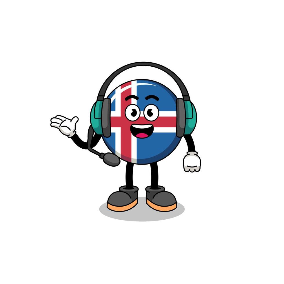 mascotte illustratie van IJsland vlag net zo een klant Diensten vector