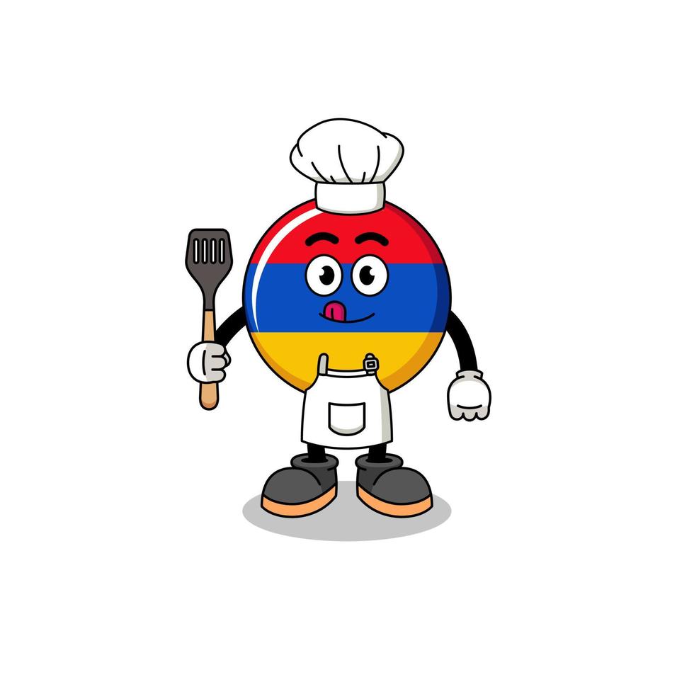 mascotte illustratie van Armenië vlag chef vector