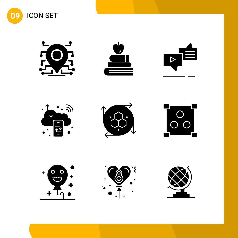 9 icoon reeks solide stijl icoon pak glyph symbolen geïsoleerd Aan wit achtergrondkleur voor snel reagerend website ontwerpen vector