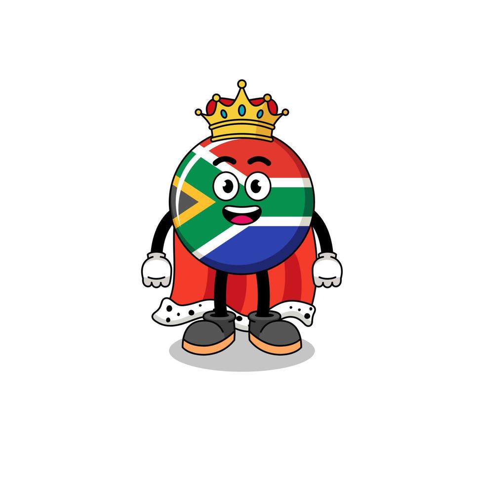 mascotte illustratie van zuiden Afrika vlag koning vector