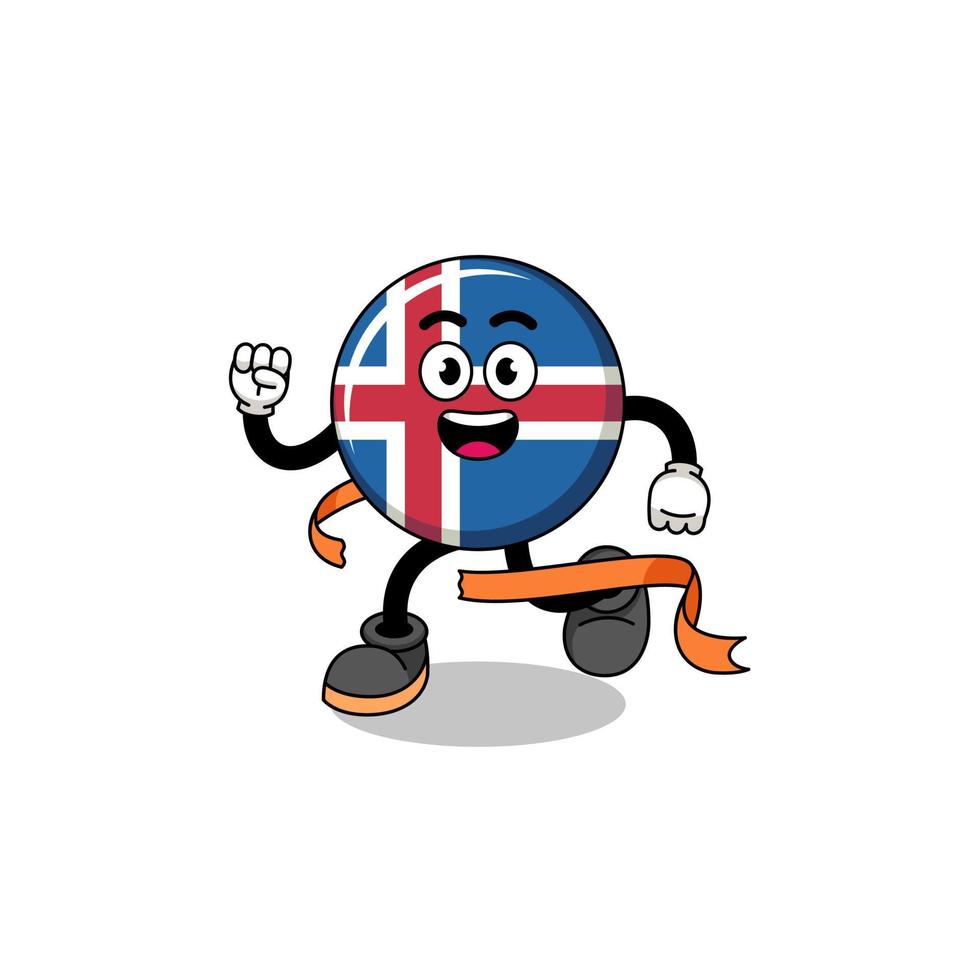 mascotte tekenfilm van IJsland vlag rennen Aan af hebben lijn vector