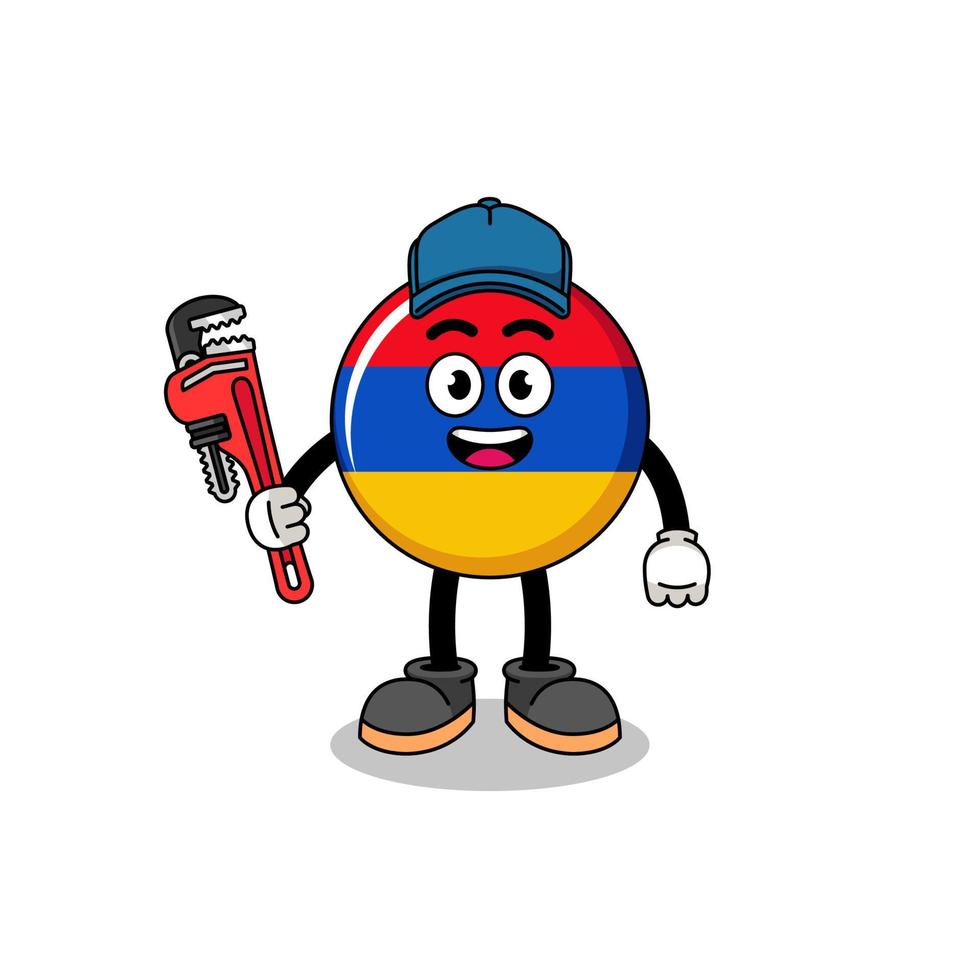 Armenië vlag illustratie tekenfilm net zo een loodgieter vector