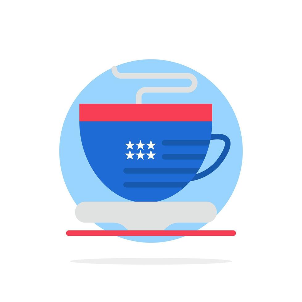 thee kop koffie Verenigde Staten van Amerika abstract cirkel achtergrond vlak kleur icoon vector