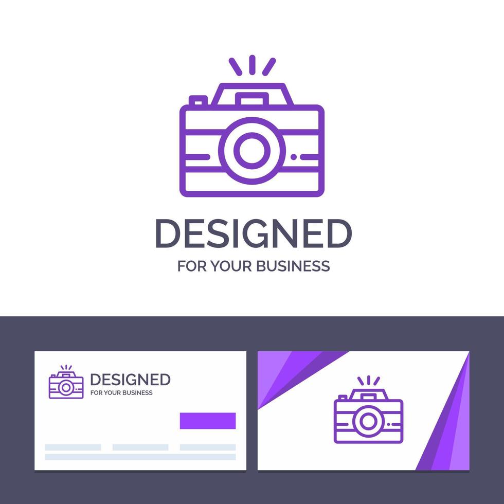 creatief bedrijf kaart en logo sjabloon camera beeld foto fotografie vector illustratie