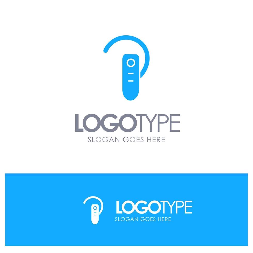 medeplichtig Bluetooth oor koptelefoon koptelefoon blauw solide logo met plaats voor slogan vector