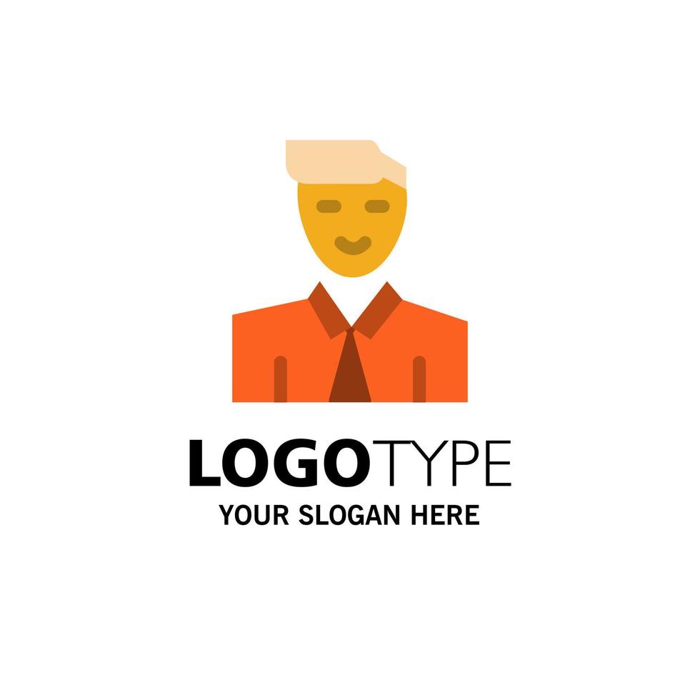 Mens gebruiker leerling leraar avatar bedrijf logo sjabloon vlak kleur vector