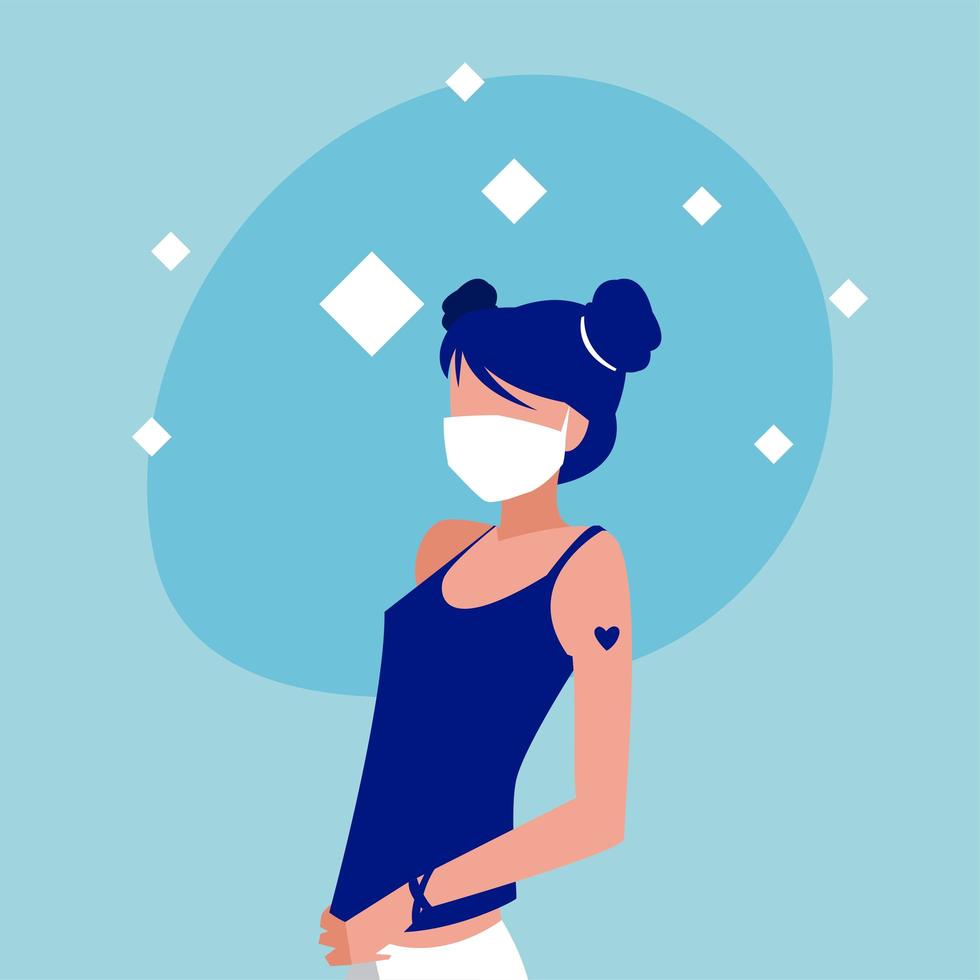 vrouw met masker vector ontwerp