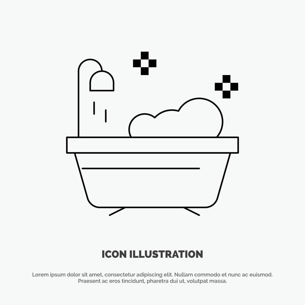badkamer schoon douche lijn icoon vector