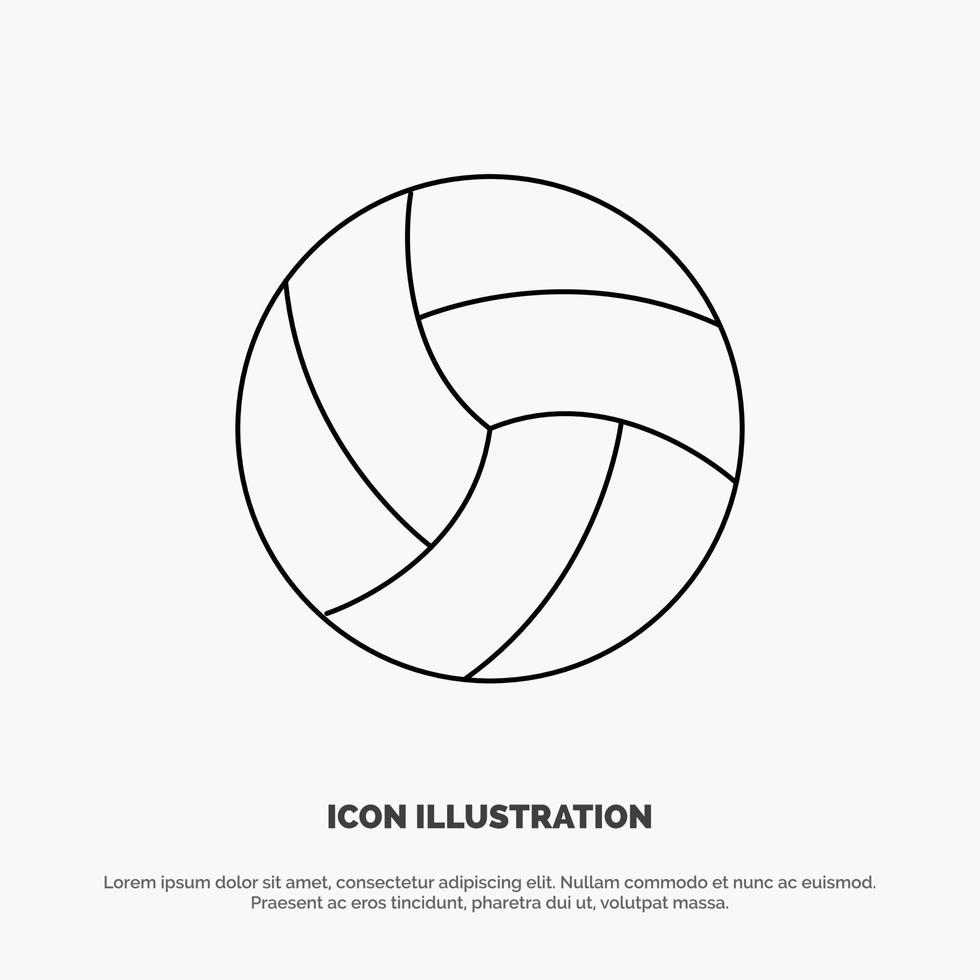 bal volley volleybal sport lijn icoon vector