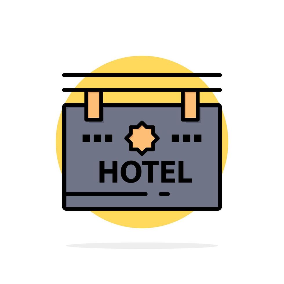 hotel teken bord plaats abstract cirkel achtergrond vlak kleur icoon vector