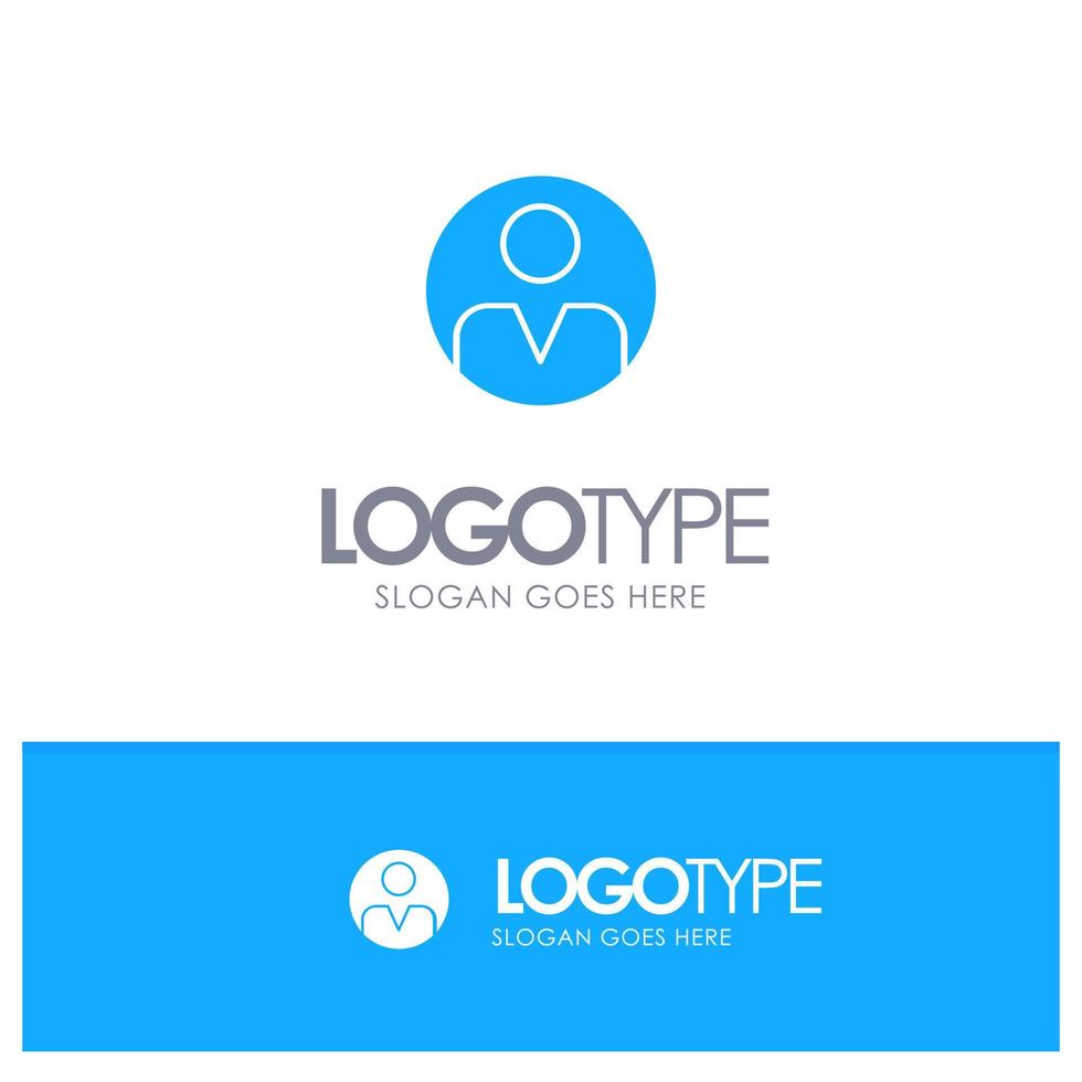 persoonlijk personalisatie profiel gebruiker blauw solide logo met plaats voor slogan vector