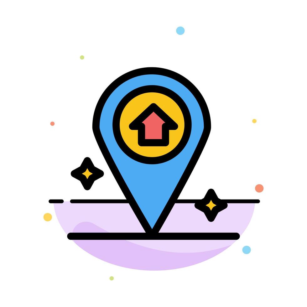 kaart navigatie huis abstract vlak kleur icoon sjabloon vector