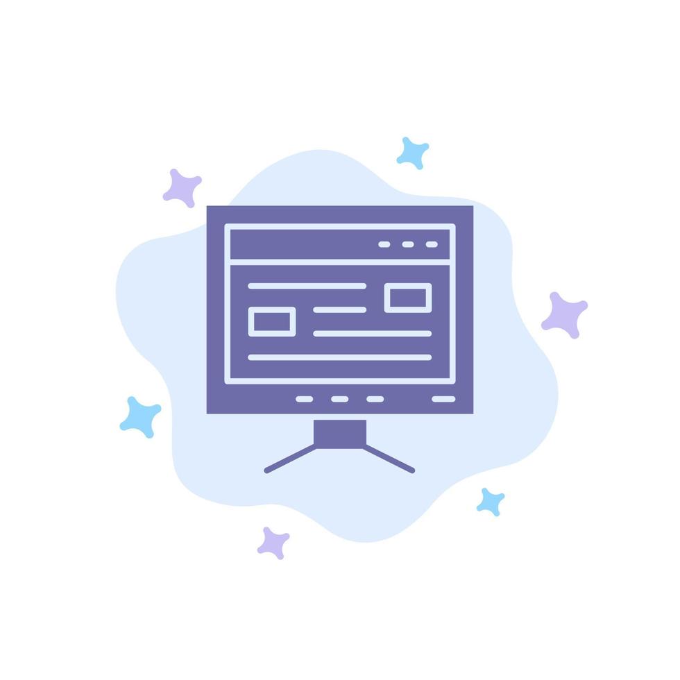 computer online studie onderwijs blauw icoon Aan abstract wolk achtergrond vector