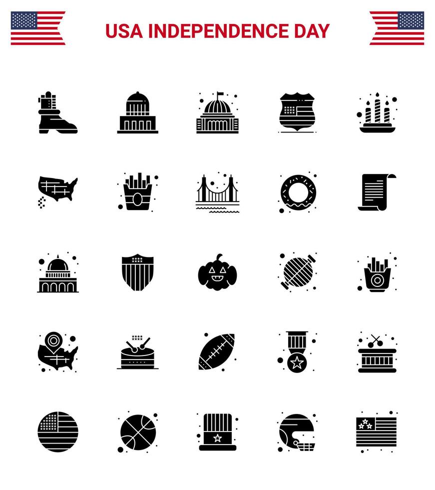 25 creatief Verenigde Staten van Amerika pictogrammen modern onafhankelijkheid tekens en 4e juli symbolen van brand veiligheid gebouw Verenigde Staten van Amerika schild bewerkbare Verenigde Staten van Amerika dag vector ontwerp elementen