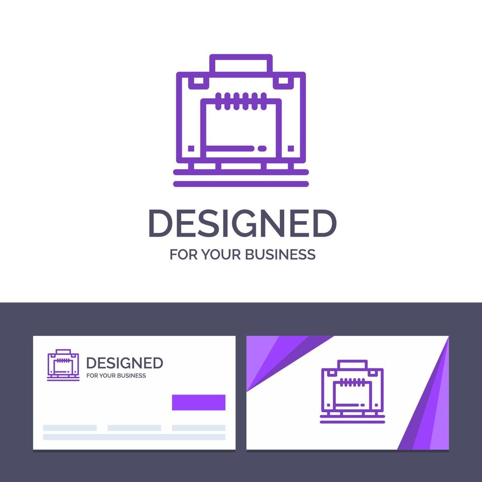 creatief bedrijf kaart en logo sjabloon hotel zak koffer bagage vector illustratie