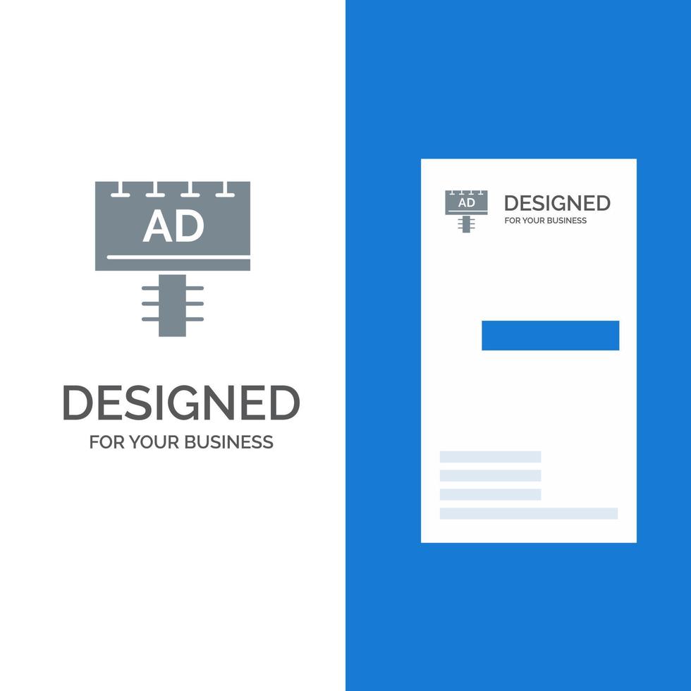 advertentie bord reclame uithangbord grijs logo ontwerp en bedrijf kaart sjabloon vector