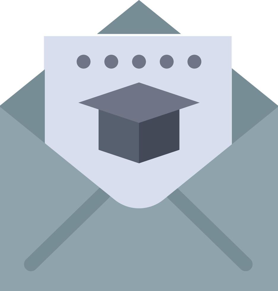 pet onderwijs diploma uitreiking mail vlak kleur icoon vector icoon banier sjabloon