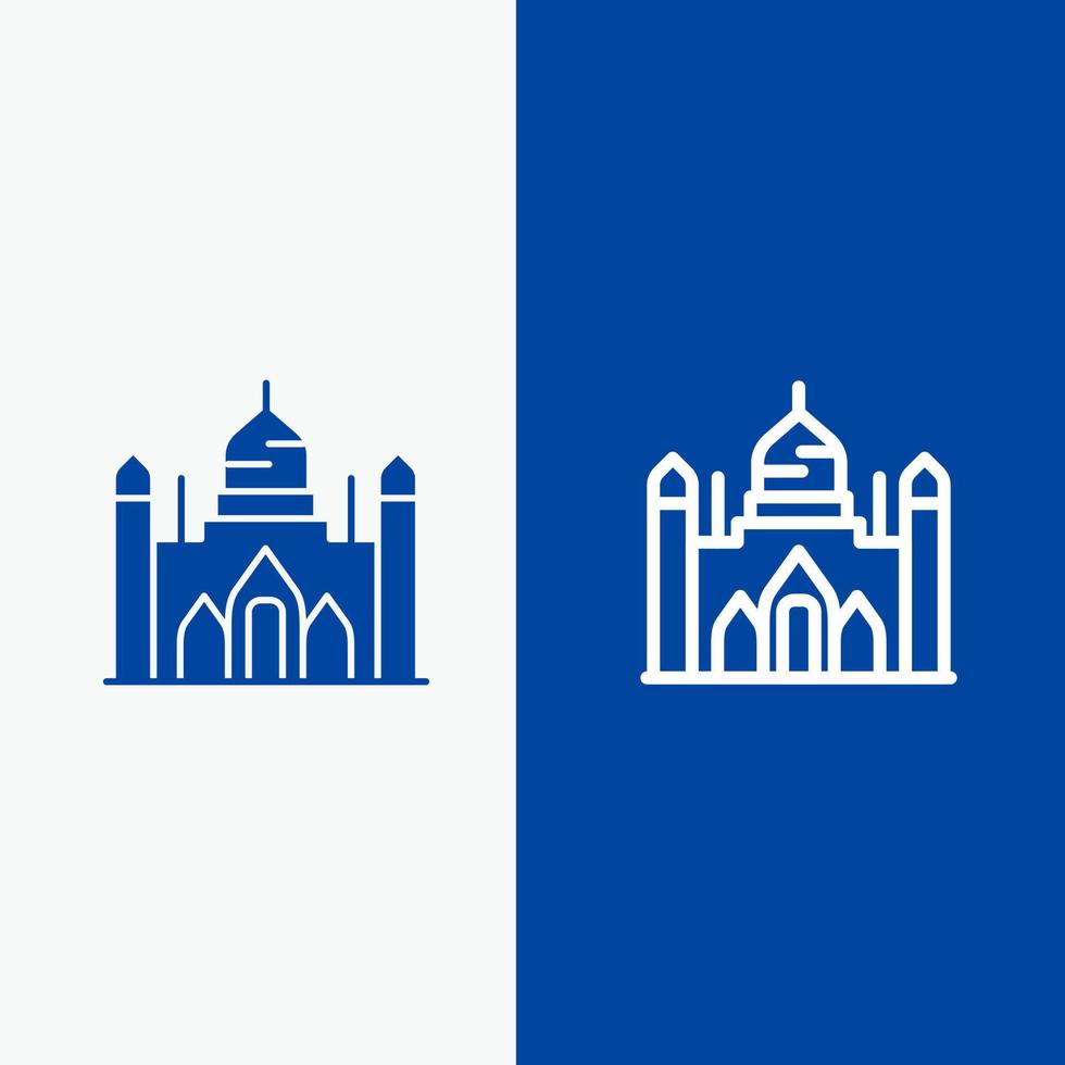 aurangabad fort Bangladesh Dhaka lalbagh lijn en glyph solide icoon blauw banier lijn en glyph solide icoon blauw banier vector