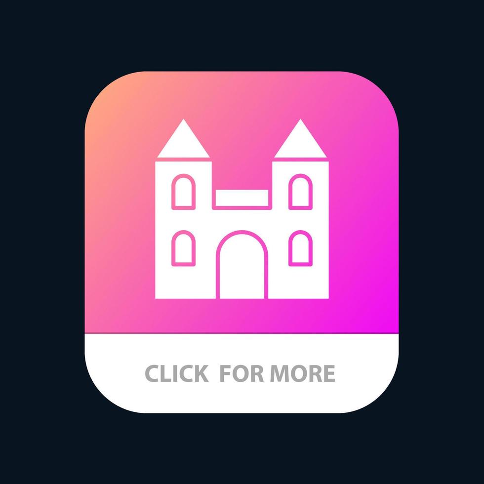 groot kathedraal kerk kruis mobiel app knop android en iOS glyph versie vector