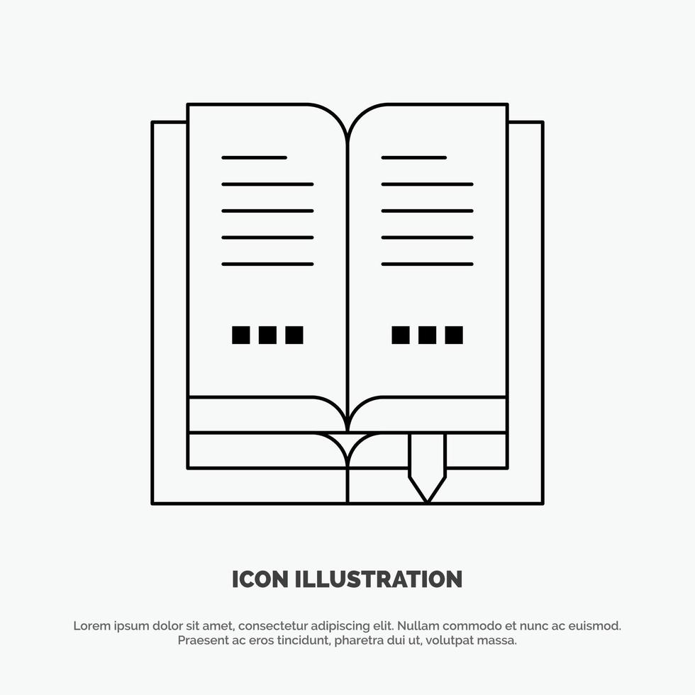 boek onderwijs Open lijn icoon vector
