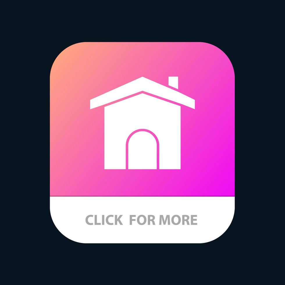 gebouw bouw huis huis mobiel app knop android en iOS glyph versie vector