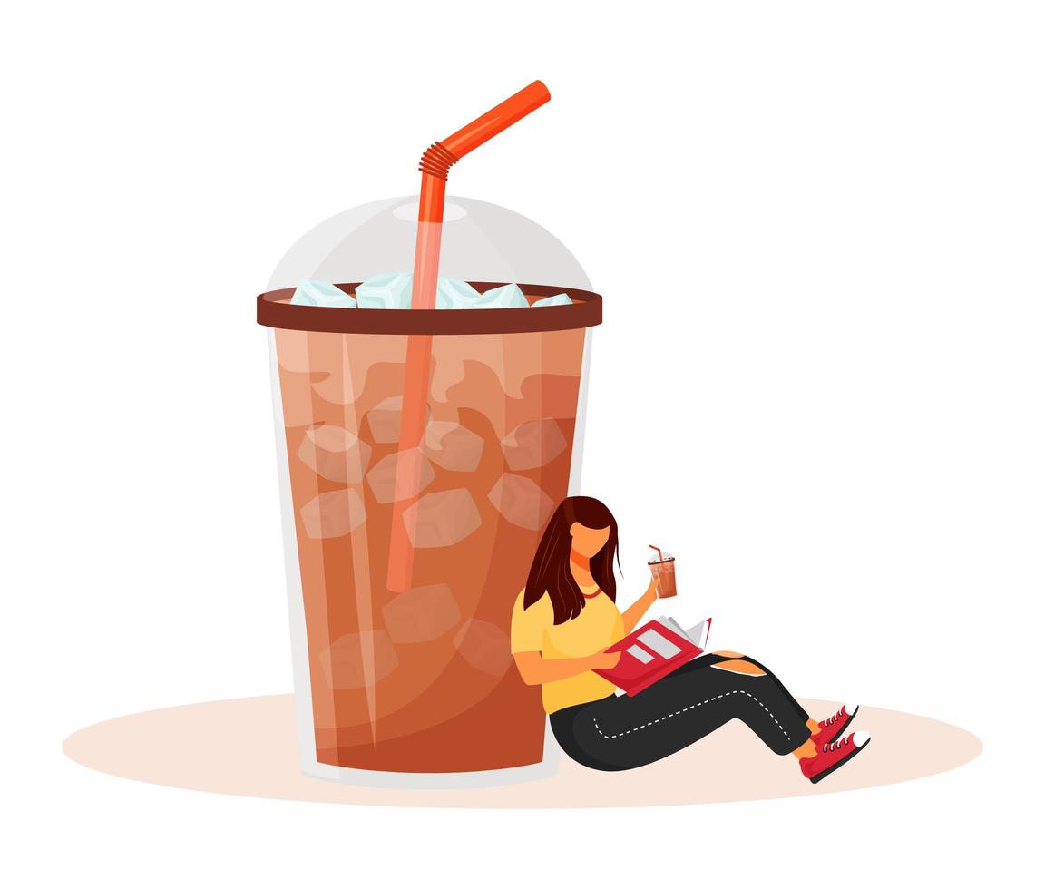 iced americano platte concept vectorillustratie vector