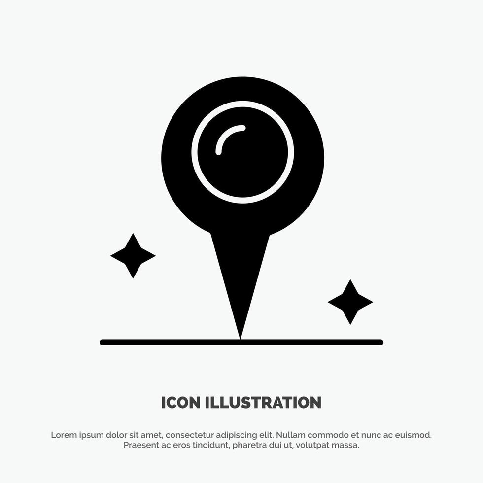 kaart plaats markeerstift solide glyph icoon vector