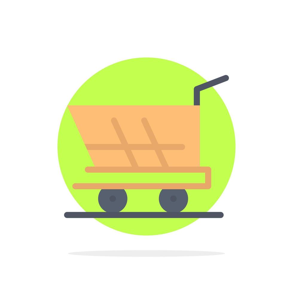 kar trolley boodschappen doen kopen abstract cirkel achtergrond vlak kleur icoon vector