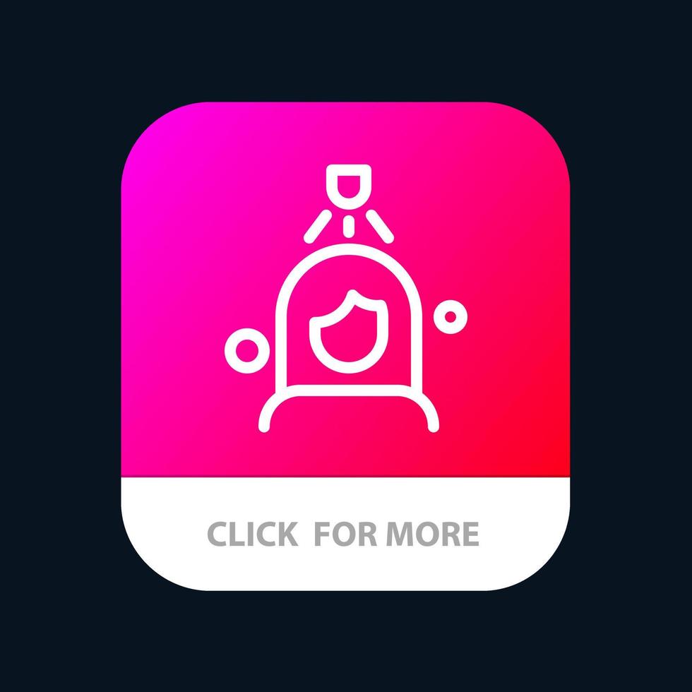 vrouw douche wassen schoonmaak mobiel app knop android en iOS lijn versie vector