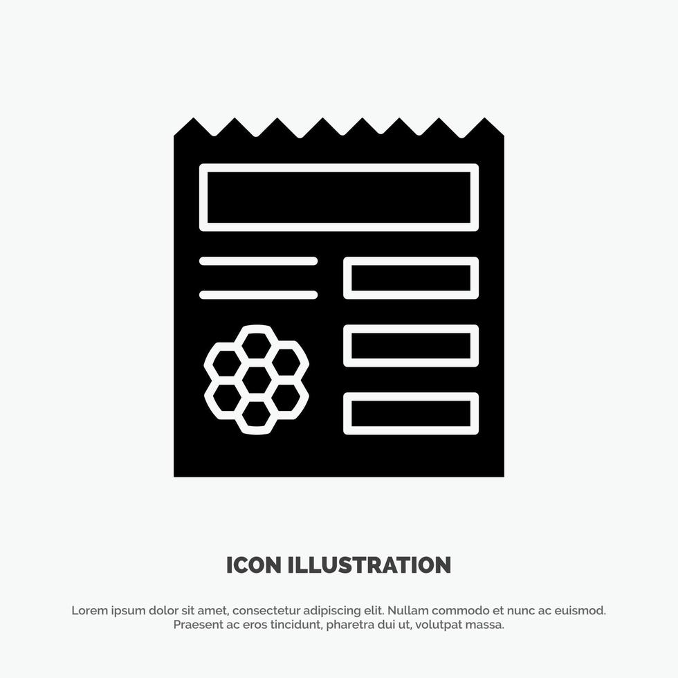 eenvoudig ui manu document solide glyph icoon vector