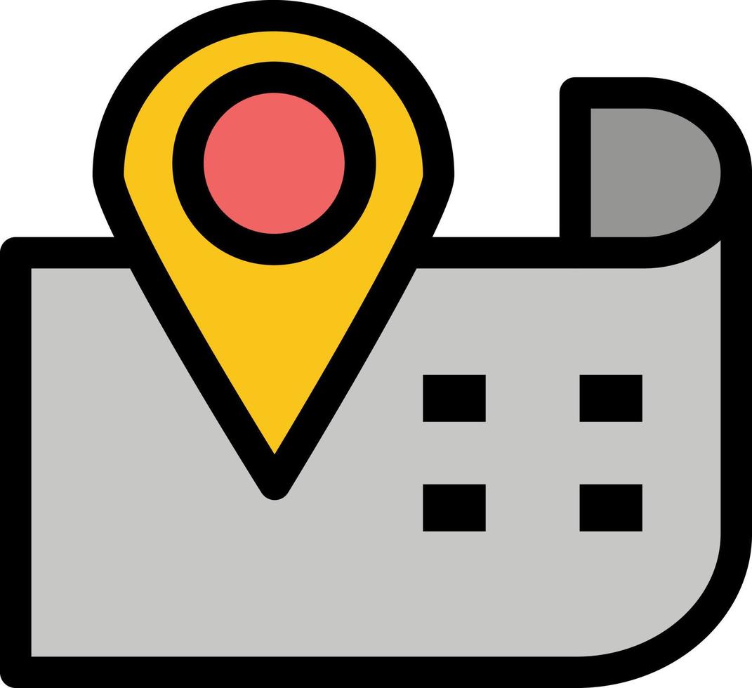 kaart navigatie plaats vlak kleur icoon vector icoon banier sjabloon