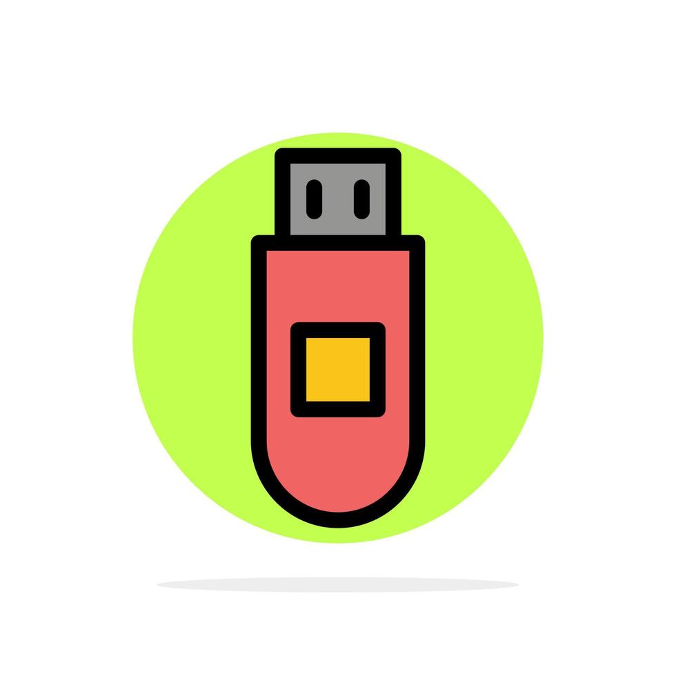USB opslagruimte gegevens abstract cirkel achtergrond vlak kleur icoon vector