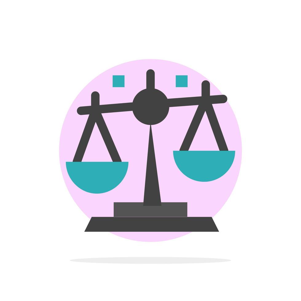 balans wet gerechtigheid financiën abstract cirkel achtergrond vlak kleur icoon vector