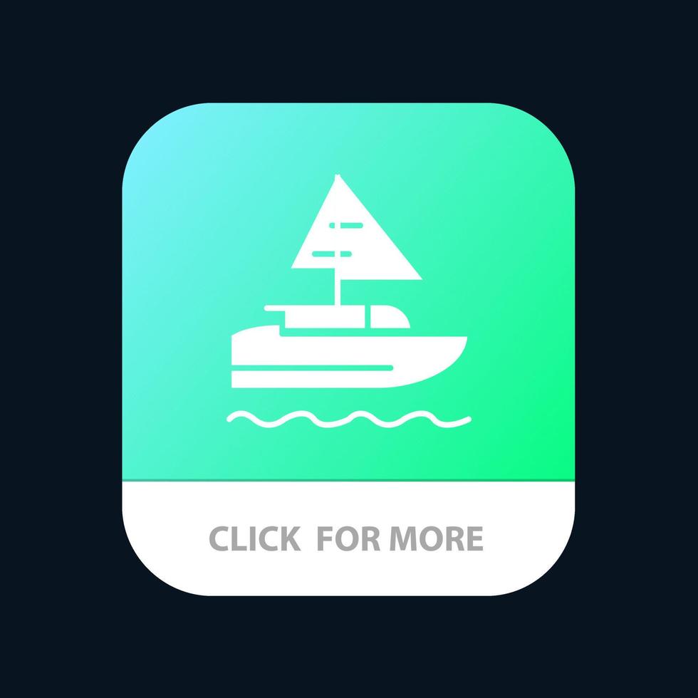 boot schip Indisch land mobiel app knop android en iOS glyph versie vector