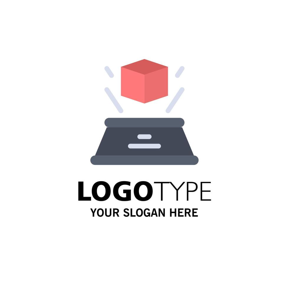 3d doos hologram verbeelding presentatie bedrijf logo sjabloon vlak kleur vector