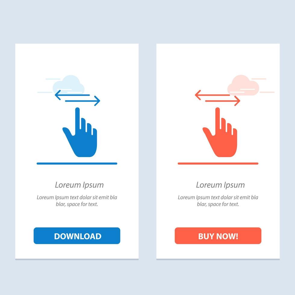 vinger gebaren hand- links Rechtsaf blauw en rood downloaden en kopen nu web widget kaart sjabloon vector