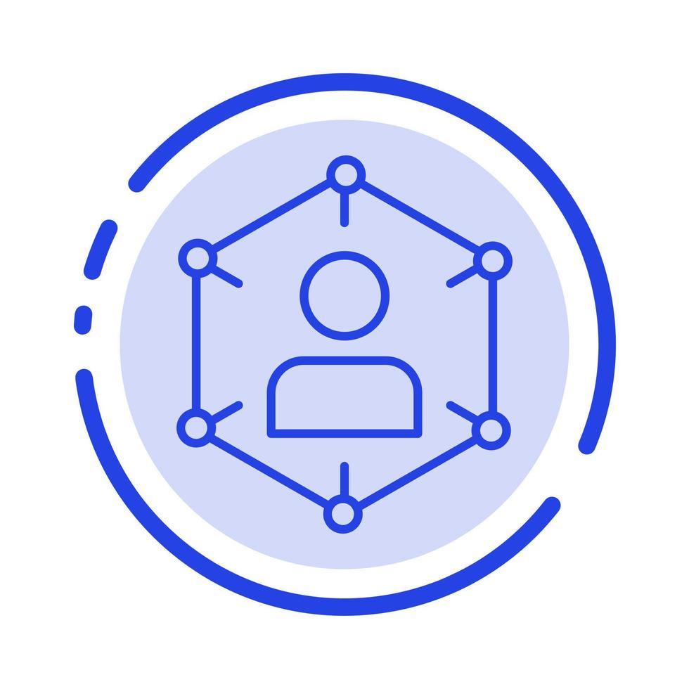 verbinding communicatie netwerk mensen persoonlijk sociaal gebruiker blauw stippel lijn lijn icoon vector