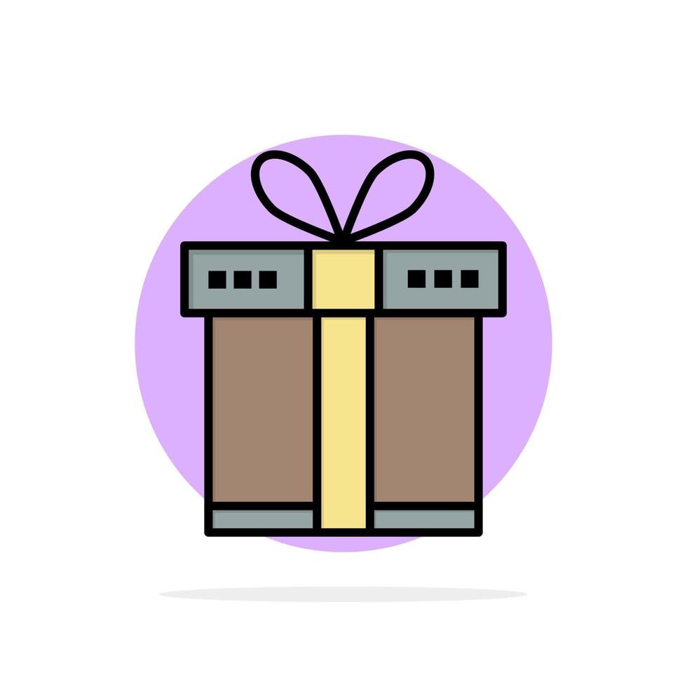 geschenk doos boodschappen doen lint abstract cirkel achtergrond vlak kleur icoon vector